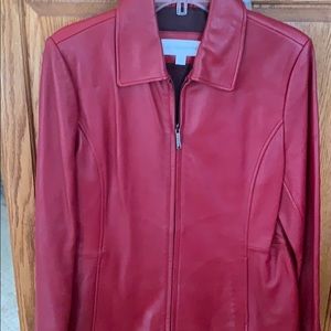 Liz Claiborne red leather jacket